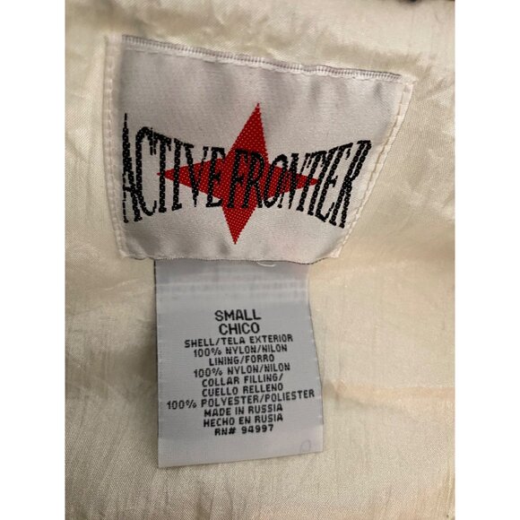 Vintage Active Frontier Tracksuit Chains Buckles Print Nylon Teal Beige Large - Picture 7 of 16